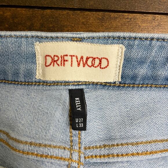 Driftwood Kelly Floral Embroidered Peace Sign Bootcut Jeans Women's 27x33 - Picture 10 of 11